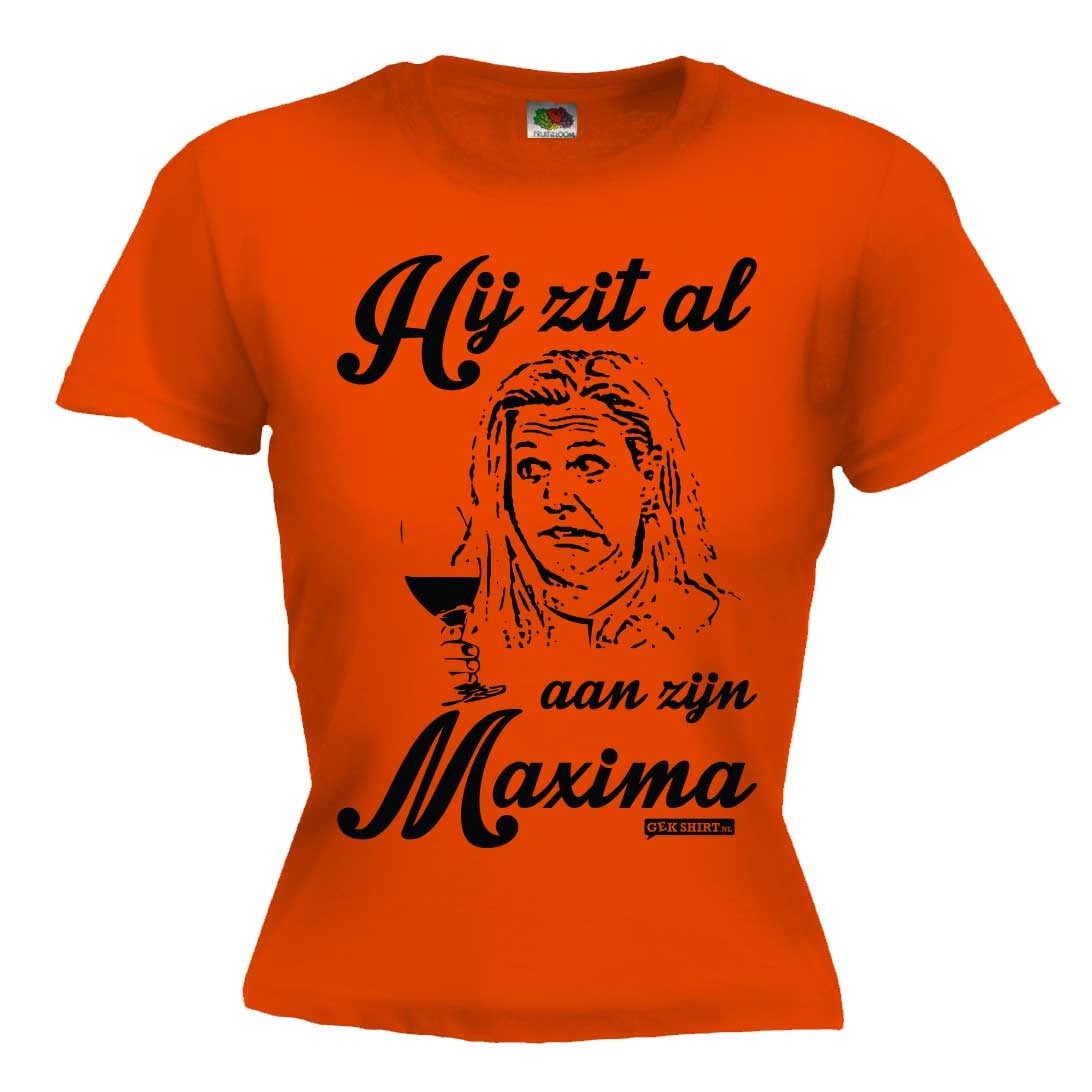 Hij zit al aan zijn Maxima Koningsdag Dames shirt 2016