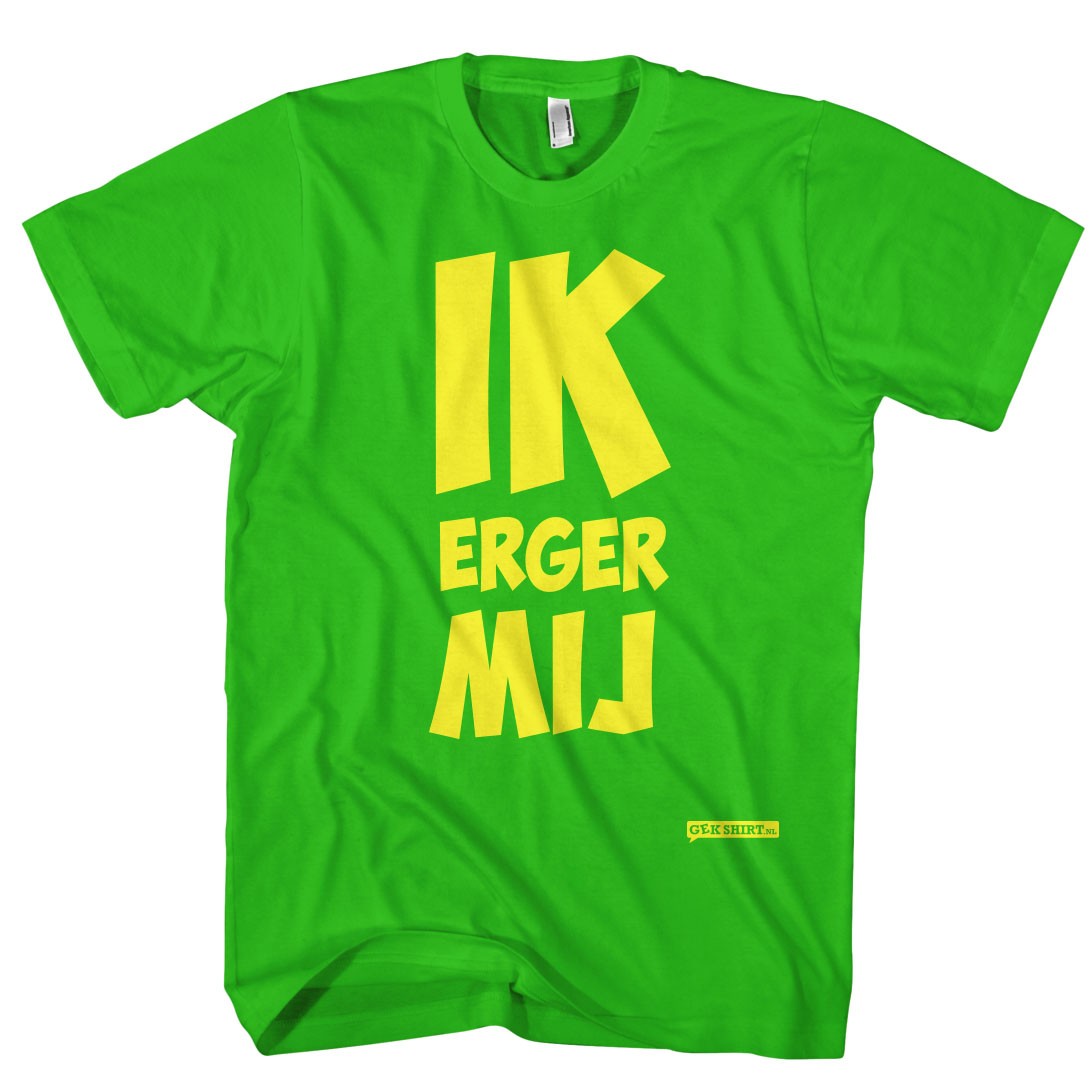 Ik erger mij T-shirt groen en geel