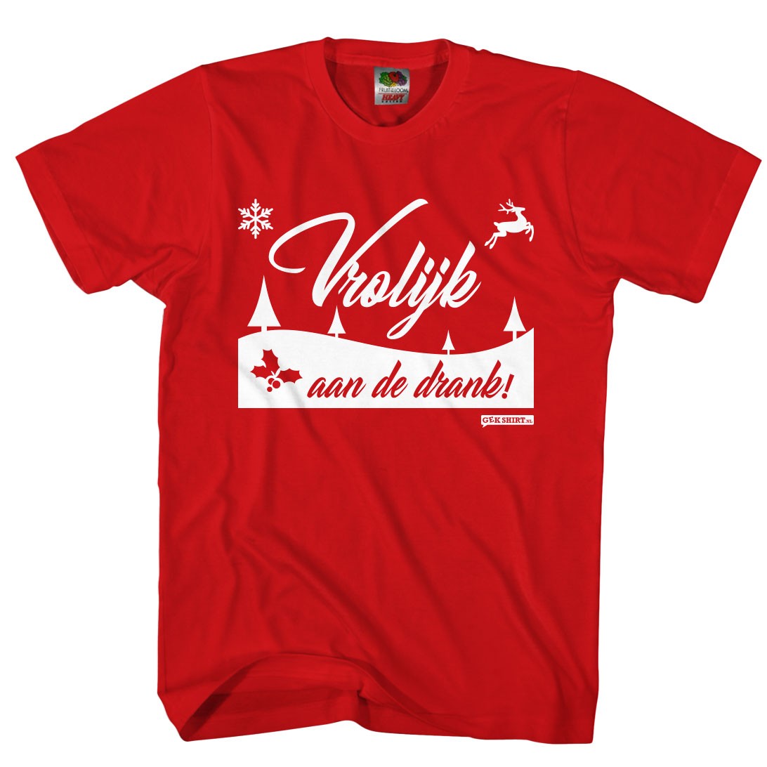 Vrolijk aan de drank KERST SHIRT 